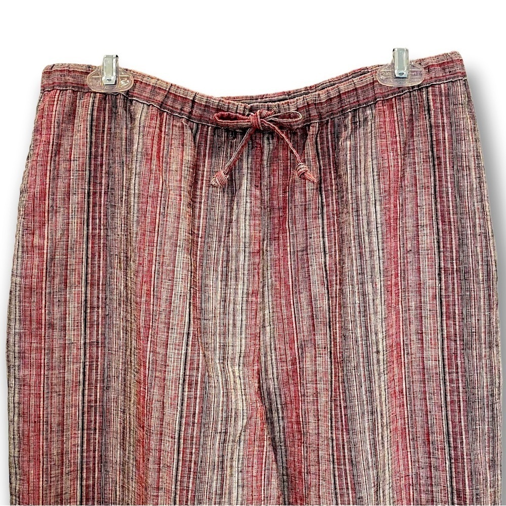 Travelsmith Size Medium Striped Linen Blend Pants - Picture 2 of 5